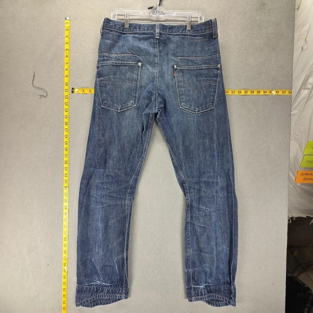 Vintage Levis Engineered Jeans Mens 33x32 Blue Medium Wash Twisted Button Fly